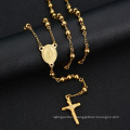 Jesus Stainless Steel Long Style Sweater Chain Religion Gold Catholic Rosary Necklace